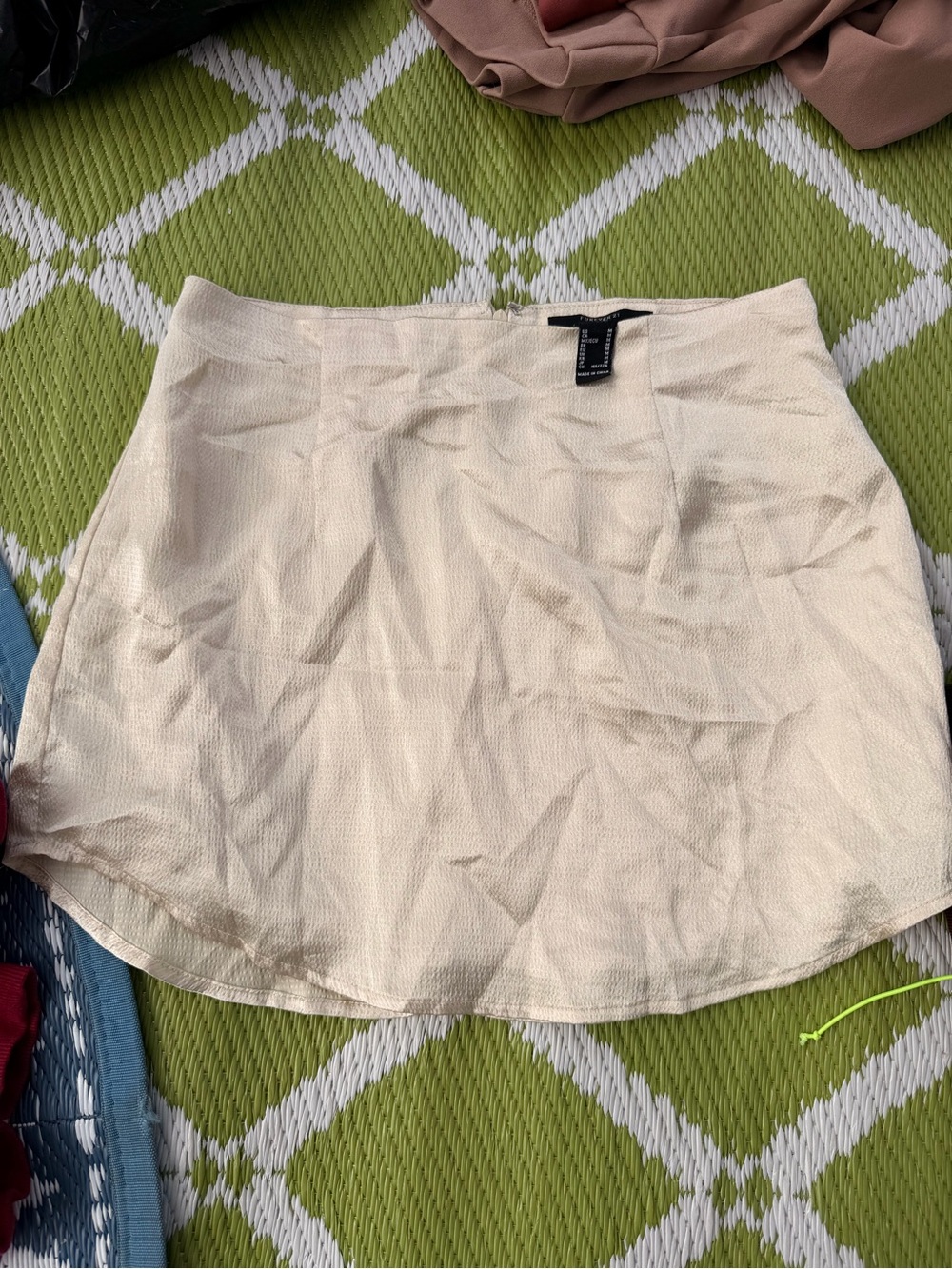 Forever 21 Cream Textured Circle Skirt